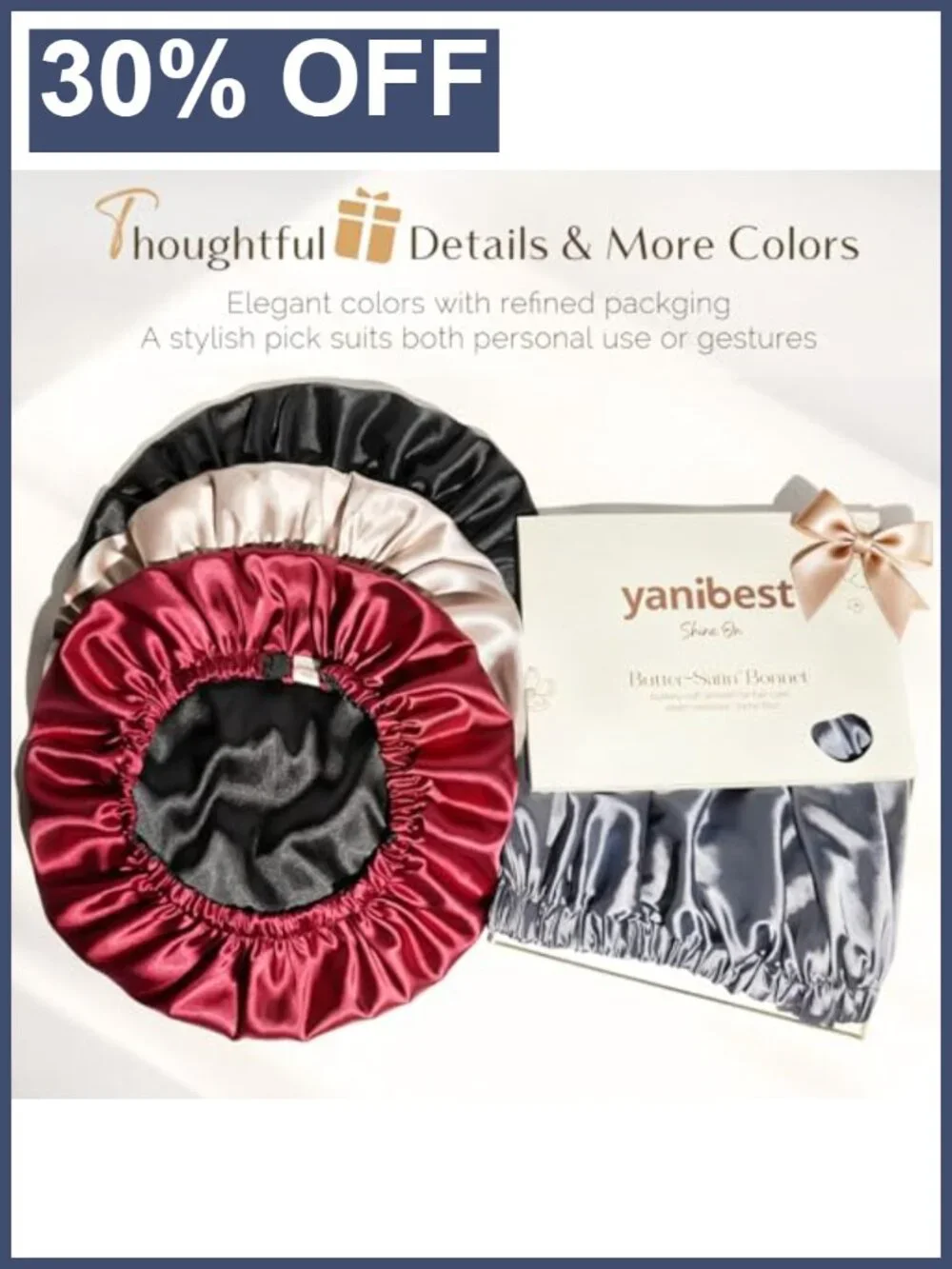 Satin Bonnet for Sleeping Women Men Adjustable Hair Bonnet Hair Protection